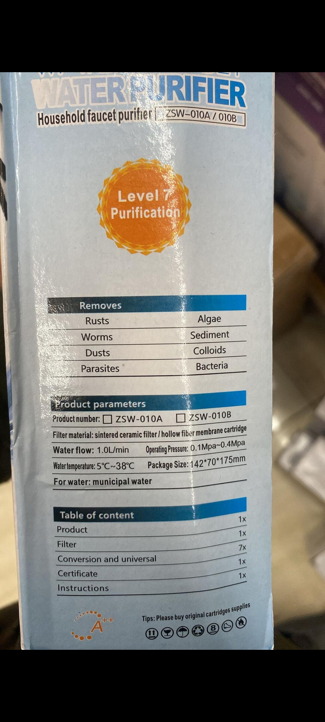 Filtro de agua para grifo